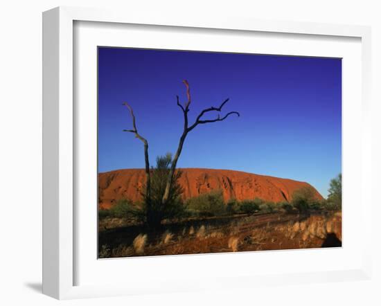 Ayers Rock at Sunrise, Uluru-Kata Tjuta National Park, Northern Territory, Australia, Pacific-Mawson Mark-Framed Photographic Print