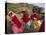 Aymara Women Dance and Spin in Festival of San Andres Celebration, Isla Del Sol, Bolivia-Andrew Watson-Stretched Canvas