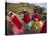 Aymara Women Dance and Spin in Festival of San Andres Celebration, Isla Del Sol, Bolivia-Andrew Watson-Stretched Canvas