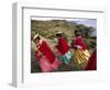 Aymara Women Dance and Spin in Festival of San Andres Celebration, Isla Del Sol, Bolivia-Andrew Watson-Framed Photographic Print