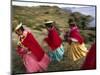 Aymara Women Dance and Spin in Festival of San Andres Celebration, Isla Del Sol, Bolivia-Andrew Watson-Mounted Photographic Print