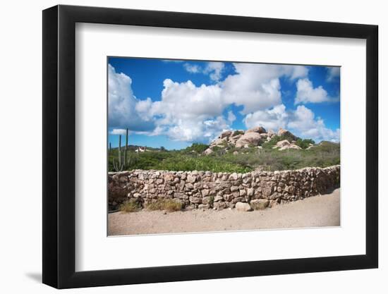 Ayo Rock Formation - Landmark on Aruba (Caribbean)-PlusONE-Framed Photographic Print