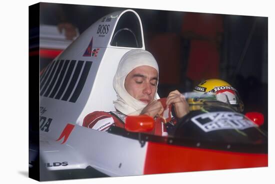 Ayrton Senna in His Mclaren-Honda, British Grand Prix, Silverstone, Northamptonshire, 1989-null-Stretched Canvas