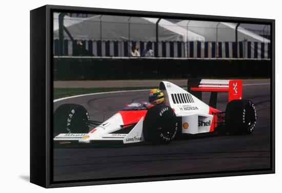 Ayrton Senna in the McLaren MP4-5 at 1989 British Grand Prix, Silverstone-null-Framed Stretched Canvas