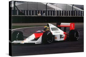 Ayrton Senna in the McLaren MP4-5 at 1989 British Grand Prix, Silverstone-null-Stretched Canvas