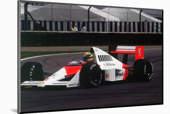 Ayrton Senna in the McLaren MP4-5 at 1989 British Grand Prix, Silverstone-null-Mounted Photographic Print