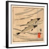 Ayu Zu, River Trout (Ayu). [Between 1868 and 1894], 1 Print : Woodcut, Color ; 9.6 X 10.8-Utagawa Hiroshige-Framed Giclee Print