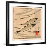 Ayu Zu, River Trout (Ayu). [Between 1868 and 1894], 1 Print : Woodcut, Color ; 9.6 X 10.8-Utagawa Hiroshige-Framed Premium Giclee Print