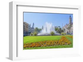 Ayuntamiento Square and townhall, Valencia, Comunidad Autonoma de Valencia, Spain-Marco Simoni-Framed Photographic Print