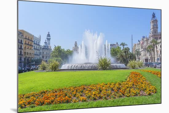 Ayuntamiento Square and townhall, Valencia, Comunidad Autonoma de Valencia, Spain-Marco Simoni-Mounted Photographic Print