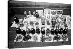 Ayurveda Herbs and Medicines Pavement Shop, Mumbai, Maharashtra, India, 1978-null-Stretched Canvas