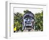 Ayutthaya, black Buddha in the Lotus petals at Wat Thammikarat-Terry Eggers-Framed Photographic Print