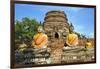 Ayutthaya, Thailand. Large Buddha at Wat Phra Mahathat, Ayutthaya Historical Park, near Bangkok.-Miva Stock-Framed Photographic Print