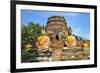 Ayutthaya, Thailand. Large Buddha at Wat Phra Mahathat, Ayutthaya Historical Park, near Bangkok.-Miva Stock-Framed Photographic Print