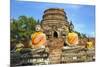 Ayutthaya, Thailand. Large Buddha at Wat Phra Mahathat, Ayutthaya Historical Park, near Bangkok.-Miva Stock-Mounted Photographic Print