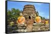 Ayutthaya, Thailand. Large Buddha at Wat Phra Mahathat, Ayutthaya Historical Park, near Bangkok.-Miva Stock-Framed Stretched Canvas