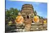 Ayutthaya, Thailand. Large Buddha at Wat Phra Mahathat, Ayutthaya Historical Park, near Bangkok.-Miva Stock-Stretched Canvas