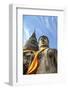 Ayutthaya, Thailand. Large Buddha at Wat Phra Mahathat, Ayutthaya Historical Park, near Bangkok-Miva Stock-Framed Photographic Print