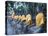 Ayutthaya Wat Yai Chai Mongkol Row of Buddha Statues-Terry Eggers-Stretched Canvas