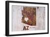 AZ Rusty Cementwall Heart-Red Atlas Designs-Framed Giclee Print