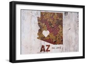 AZ Rusty Cementwall Heart-Red Atlas Designs-Framed Giclee Print