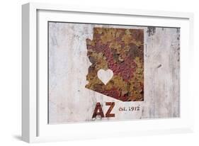 AZ Rusty Cementwall Heart-Red Atlas Designs-Framed Giclee Print