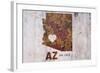 AZ Rusty Cementwall Heart-Red Atlas Designs-Framed Giclee Print