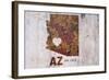 AZ Rusty Cementwall Heart-Red Atlas Designs-Framed Giclee Print