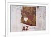 AZ Rusty Cementwall Heart-Red Atlas Designs-Framed Giclee Print