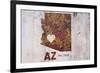 AZ Rusty Cementwall Heart-Red Atlas Designs-Framed Giclee Print