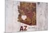 AZ Rusty Cementwall Heart-Red Atlas Designs-Mounted Giclee Print