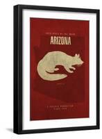 AZ State Minimalist Posters-Red Atlas Designs-Framed Giclee Print