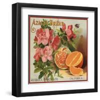 Azalea Brand - California - Citrus Crate Label-Lantern Press-Framed Art Print