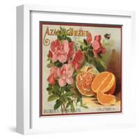 Azalea Brand - California - Citrus Crate Label-Lantern Press-Framed Art Print