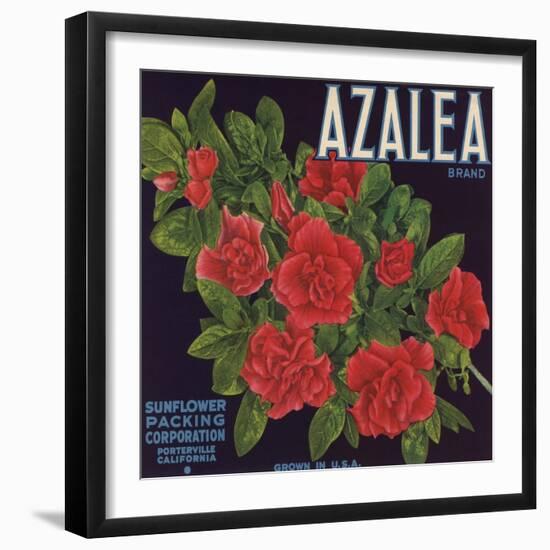 Azalea Brand - Porterville, California - Citrus Crate Label-Lantern Press-Framed Art Print