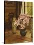 Azalea in a Japanese Bowl, with Chinese Vases on an Oriental Rug, in an Interior-Jessica Hayllar-Stretched Canvas