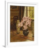 Azalea in a Japanese Bowl, with Chinese Vases on an Oriental Rug, in an Interior-Jessica Hayllar-Framed Giclee Print