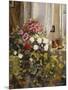 Azaleas, Geraniums, Roses and Other Potted Plants by a Window-Carl Christian Carlsen-Mounted Giclee Print