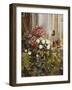 Azaleas, Geraniums, Roses and Other Potted Plants by a Window-Carl Christian Carlsen-Framed Giclee Print