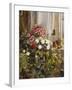 Azaleas, Geraniums, Roses and Other Potted Plants by a Window-Carl Christian Carlsen-Framed Giclee Print