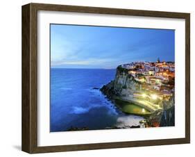 Azenhas Do Mar at Night, Near Sintra, in Front of the Atlantic Ocean. Portugal-Mauricio Abreu-Framed Photographic Print