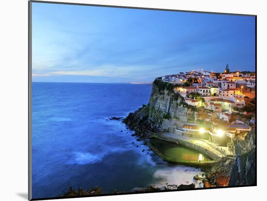 Azenhas Do Mar at Night, Near Sintra, in Front of the Atlantic Ocean. Portugal-Mauricio Abreu-Mounted Photographic Print