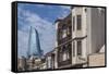 Azerbaijan, Baku. Old City and Flame Towers-Walter Bibikow-Framed Stretched Canvas