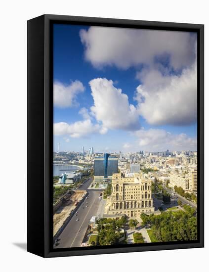 Azerbaijan, Baku, View of City Looking Towards Government House-Jane Sweeney-Framed Stretched Canvas