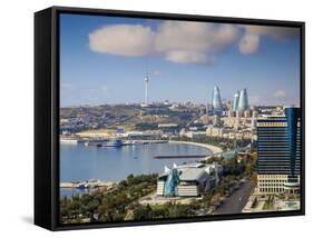 Azerbaijan, Baku, View of City Looking Towards Hilton Hotel-Jane Sweeney-Framed Stretched Canvas