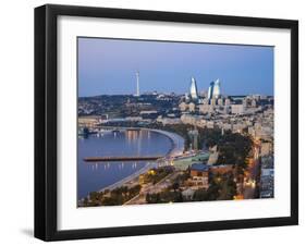 Azerbaijan, Baku, View of City Looking Towards the Baku Business Center on the Bulvur-Jane Sweeney-Framed Photographic Print