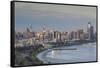 Azerbaijan, Baku. View of city skyline from the west.-Walter Bibikow-Framed Stretched Canvas