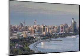 Azerbaijan, Baku. View of city skyline from the west.-Walter Bibikow-Mounted Photographic Print