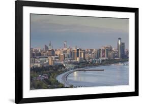 Azerbaijan, Baku. View of city skyline from the west.-Walter Bibikow-Framed Photographic Print