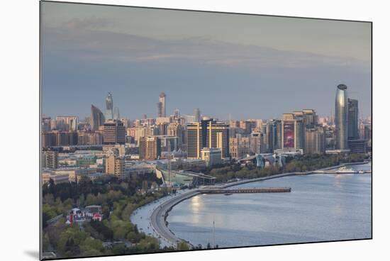 Azerbaijan, Baku. View of city skyline from the west.-Walter Bibikow-Mounted Photographic Print